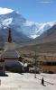 Nov. 2, 2016 -- A monk walks past a temple at the foot of Mt. Qomolangma, Oct. 29, 2016. The 8,844.43-meter-high Mt. Qomolangma, located on the border of China and Nepal, is the world`s tallest peak. (Xinhua/Guo Qiuda)     
