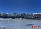 Nov. 22, 2016 -- Photo taken on November 21, 2016 shows the glaciers on a mountain in Nagarze county of Southwest China`s Tibet autonomous region. Since the glaciers stand near China`s No 40 boundary marker with the Kingdom of Bhutan, they are also called “40 glaciers.” (Photo/CFP)