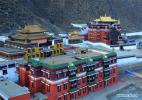 Dec. 16, 2016 -- Photo taken on Dec. 14, 2016 shows the Buddha halls after renovation in Labrang Monastery in Xiahe County, northwest China`s Gansu Province. Ten Buddha halls have been restored in Labrang Monastery, a prominent Tibetan Buddhist monastery, after four years of renovation. Labrang Monastery is one of six prestigious temples of the Gelug Sect of Tibetan Buddhism. (Photo/Xinhua)