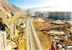 Dec. 14, 2016 -- Photo shows the north Lhasa loop line under construction. [China Tibet News/Jiang Gai]