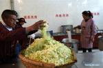 April 25, 2017 -- Staff members prepare for meal at a nursing home for elders in Shannan city, southwest China`s Tibet Autonomous Region, April 19, 2017. A total of 11,400 elders have been arranged in 81 rest homes in Tibet by 2016. (Xinhua/Chogo)