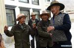 April 25, 2017 -- Old people dance at a nursing home for elders in Shannan city, southwest China`s Tibet Autonomous Region, April 19, 2017. A total of 11,400 elders have been arranged in 81 rest homes in Tibet by 2016. (Xinhua/Chogo)