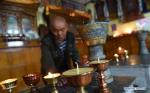 April 25, 2017 -- A staff member lights butter lamps at a nursing home for elders in Shannan city, southwest China`s Tibet Autonomous Region, April 19, 2017. A total of 11,400 elders have been arranged in 81 rest homes in Tibet by 2016. (Xinhua/Chogo)