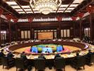 May 16, 2017 -- President Xi Jinping addresses the roundtable of the Belt and Road Forum for International Cooperation at the Beijing Huairou International Conference Center at Yanqi Lake on Monday. [Xu Jingxing/China Daily]