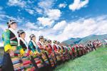 Aug.4,2017--Villagers are dancing Tibetan Guozhuang (a traditional Tibetan dance) to celebrate the Ongkor Festival. [Photo/China Tibet News]