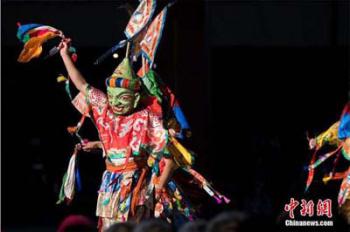 Cham dance performed at Tashilhunpo Monastery in Tibet