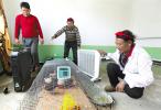 Oct. 13, 2017 -- In the Tibetan chicken breeding base in Qob Town, workers are checking the chick hatching progress. [China Tibet News/Kelsang Jigme]