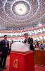 Oct. 24, 2017 -- A delegate casts ballot in the election of the new Central Committee and the new Central Commission for Discipline Inspection of the Communist Party of China (CPC) during the closing session of the 19th CPC National Congress at the Great Hall of the People in Beijing, capital of China, Oct. 24, 2017. (Xinhua/Pang Xinglei)