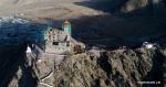Nov. 21, 2017 -- Working staff renovate Yumbu Lakhang palace in southwest China`s Tibet Autonomous Region, Nov. 16, 2017. The palace, which is believed to be the oldest building in Tibet, has been closed to tourists and the renovation project is expected to be completed by April 2018. (Xinhua/Purbu Zhaxi)