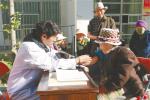 Nov. 22, 2017 -- Doctors of the health center of Togde Town, Lhasa City are diagnosing the elderly for free. [China Tibet News/Kelsang Lhundrup]