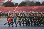 Jan. 1, 2018 -- The Guard of Honor of the Chinese People`s Liberation Army (PLA) perform the national flag-raising duty at the Tian`anmen Square in Beijing, capital of China, Jan. 1, 2018. The responsibility for guarding China`s national flag and firing salute cannons at the Tian`anmen Square was transferred to the Chinese People`s Liberation Army from Jan. 1, 2018, as authorized by the Central Committee of the Communist Party of China. Before Jan. 1, the ceremony was conducted by the armed police. (Xinhua/Shen Hong) 
