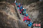 Jan. 10, 2018 -- A mountain climbing event was held in the Nanshan Mountain Park of Lhasa, capital city of the southwest China’s Tibet, to welcome the New Year on January 1, 2018. Departing from the entrance of the park, participants needed to ascend as high as 3,900 meters above the sea level to finish the almost 5 kilometers` journey.