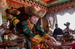 Jan. 18, 2018 -- Villagers serve wheat porridge to elders in Chusong Village of Nyarixung Township in Xigaze City, southwest China`s Tibet Autonomous Region, Jan. 17, 2018. In Xigaze and other farming regions of Tibet, people celebrate New Year on the 1st day of the twelfth month of the Tibetan lunar calendar. According to local farming tradition, spring ploughing season always begins as the fall of New Year, thus celebrating one month earlier is to meet the needs of local agriculture. (Xinhua/Jigme Dorje)