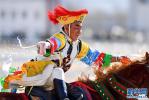 Feb.23,2018--Photo shows a horse rider performs during the Tibetan New Year holiday in Lhasa, capital city of southwest China`s Tibet, on Feb. 18. [Photo/Xinhua]