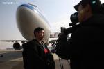 Mar. 2, 2018 -- Zhaxi Jamcan (L), a deputy to the 13th National People`s Congress (NPC) from Tibet Autonomous Region, receives an interview upon his arrival in Beijing, capital of China, March 2, 2018. The First Session of the 13th NPC will open on March 5. (Xinhua/Jin Liwang)
