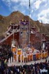 Mar. 5, 2018 -- People attend a religious service at the Qoide Monastery in Gonggar County of Shannan Prefecture, southwest China`s Tibet Autonomous Region, March 2, 2018. (Xinhua/Purbu Zhaxi)