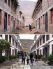 May 12, 2018 -- Combo photo shows a villager working at the construction site of new houses on Nov. 21, 2008 (up) and villagers walking on the street on May 9, 2018, in Gan`en Village of Longnan City, northwest China`s Gansu Province. Gan`en Village is a new village built to relocate villagers of Haoping Village, which was badly damaged by the 8.0-magnitude 2008 Wenchuan earthquake in neighboring Sichuan Province. The village was named `Gan`en` at the end of 2008 to express gratitude for the reconstruction efforts. After ten years of hard work, Gan`en Village has regained life. (Xinhua/Nie Jianjiang, Fan Peishen)