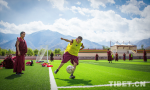 June 25,2018--Monks studying in the Tibet Buddhist College located in southwest China’s Tibet hold a friendly football match during their spare time on weekend to celebrate the 21st Federation International Football Association (FIFA) World Cup that is ongoing in Russia.