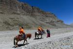 July 3,2018--Indian pilgrims make a pilgrimage to Mount Kangrinboqe, a sacred Hindu and Buddhist site, in Ali Prefecture, southwest China`s Tibet Autonomous Region, June 24, 2018. This year, the Nathu La Pass is expected to see about 500 officially-organized pilgrims from India who will make the 2,874-km pilgrimage, according to Yang Zhigang, deputy director of the office of foreign affairs and overseas Chinese affairs in Xigaze City. [Photo/Xinhua]
