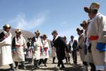 Sept. 7, 2018 -- Traditional Tibetan sport: striking the yak horn 