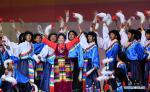 Sept. 10, 2018 -- Artists perform on stage during the Fourth China Tibet Tourism and Culture Expo in Lhasa, capital of southwest China`s Tibet Autonomous Region, Sept. 7, 2018. The five-day expo will last untill Sept. 11. (Xinhua/Chogo)