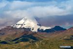 Sept. 19, 2018 -- Photo taken on Sept. 13, 2018 shows a view of 6,656-meter-high Mount Kangrinboqe, main peak of the Gangdise Range, in Pulan County of Ali Prefecture, southwest China`s Tibet Autonomous Region. (Xinhua/Dainzin Nyima Choktrul)