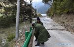 Oct. 19, 2018 -- Staff members work on a road partially submerged by a landslide-caused barrier lake on the Yarlung Tsangpo River in Menling County, southwest China`s Tibet Autonomous Region, Oct. 18, 2018. More than 6,000 people have been evacuated after a barrier lake formed following a landslide in the Yarlung Tsangpo River in southwest China`s Tibet Autonomous Region, local authorities said Thursday. According to the local disaster relief headquarters, the landslide struck during the early hours of Wednesday near a village in Menling County, blocking the river`s waterway. The amounts of water in the lake has surpassed 300 million cubic meters. No casualties have been reported. Authorities in Tibet have launched an emergency response, monitoring the lake`s water level, evacuating local residents and sending relief supplies to the disaster-hit areas. (Xinhua/Chogo)