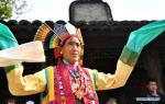 Oct. 24, 2018 -- A trouper performs Tibetan opera in Wuzhen of east China`s Zhejiang Province, Oct. 23, 2018. A Tibetan opera troupe from Ngamring County of Xigaze participated in Wuzhen Theater Festival and will perform here for six days. (Xinhua/Zhang Rufeng)