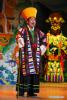 Nov. 26, 2018 -- A member of Tibetan opera troupe performs in a Tibetan opera funded by China National Arts Fund in Lhasa, capital of southwest China`s Tibet Autonomous Region, Nov. 24, 2018. Tibetan opera was awarded national intangible cultural heritage status in 2006. (Xinhua/Liu Dongjun)