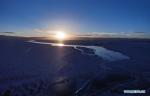 Jan. 29, 2019 -- Aerial photo taken on Jan. 16, 2019 shows the frozen Qinghai Lake, China`s largest inland saltwater lake, in northwest China`s Qinghai Province.