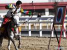 A man shoots an arrow on horseback in Lhasa, capital of southwest China`s Tibet Autonomous Region, Feb. 7, 2019. Since 1990, horses have been drifting away from plateau life, as most villages are connected to modern road networks these days. In some places, however, horses have regained their status as a mode of transport. Gyumey Dorje lives at the foot of Mt. Gang Rinpoche, a sacred mountain for Tibetans and a hot tourist attraction. There, villagers offer tourists services such as horseback riding or transferring goods up and down the mountain. `The horse is no common livestock,` said Ngawang Tenzin from the local culture authority. `The changing status of horses reflects the development of Tibet.` (Xinhua/Purbu Zhaxi)