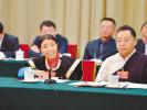 Mar. 13, 2019 -- Drolkar, a deputy to the 13th National People`s Congress (NPC) from southwest China`s Tibet Autonomous Region, is delivering a speech at a meeting. [Photo/China Tibet News]
