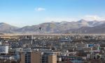 Mar. 15, 2019 -- Photo shows the Shigatse City from an overlooking view.