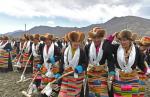 Mar. 18, 2019 -- People attend a ceremony marking the start of spring plowing in Nedong District of Shannan City, southwest China`s Tibet Autonomous Region, March 16, 2019. (Xinhua/Li Xin)