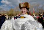 Mar. 25, 2019 -- A villager participates in a ceremony marking the start of spring plowing in Khesum Village, Nedong of Shannan, southwest China`s Tibet Autonomous Region, March 16, 2019. Khesum was the starting point of sweeping democratic reform in 1959, which ended feudal serfdom under theocracy and began a new chapter for the plateau region in southwest China. (Xinhua/Purbu Zhaxi)