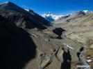 April 8, 2019 -- Aerial photo taken on May 18, 2017 shows a road leading to Mount Qomolangma in southwest China`s Tibet Autonomous Region. According to the white paper `Democratic Reform in Tibet -- Sixty Years On` issued in March of 2019, by the end of 2018, Tibet had 97,800 km of highway, 660 km of which were high-grade highways. All counties in Tibet had access to highways, and of the 697 townships and towns, 579 had direct access to highway transport and 696 could be reached by highways. Of the 5,467 villages in Tibet, 2,624 had direct access to highway transport and 5,457 could be reached by highway. In 2006, the Golmud-Lhasa section of the Qinghai-Tibet Railway was completed and opened to traffic, which was the first railway in Tibet. In 2014, the construction of Lhasa-Shigatse Railway was completed and tracklaying started on the Lhasa-Nyingchi Railway. (Xinhua/Purbu Zhaxi)