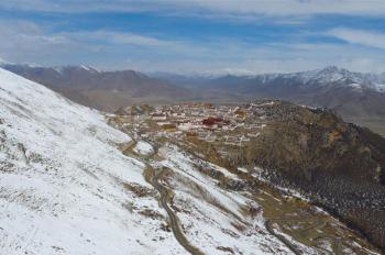 Aerial view of Gandan Temple in China’s Tibet