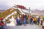 April 17, 2019 -- Photo shows tourists taking photos of the Potala Palace from a viewing platform in Lhasa City, capital of southwest China`s Tibet Autonomous. [China Tibet News/Kelzang Jigme]