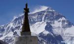 May 22, 2019 -- Photo taken on May 18, 2019 shows the Rongbuk Monastery at the foot of Mount Qomolangma in southwest China`s Tibet Autonomous Region. The 8,844.43-meter-high Mt. Qomolangma is the world`s highest peak. (Xinhua/Jigme Dorje)