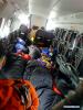 June 12, 2019 -- Climbers injured during the avalanche in Mount Qomolangma rest on a rescue plane, April 26, 2015. (Xinhua/Li Liang)