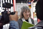 June 13, 2019 -- Elizabeth Mcleod, CEO of Meridian Line Films in Britain, speaks during an interviews as she visits a makerspace in Nyingchi, southwest China`s Tibet Autonomous Region, June 11, 2019. Nearly 30 journalists from Britain, Italy, Switzerland, Argentina and Nepal, and foreign experts working for Chinese media visited Nyingchi in the southeastern part of Tibet Autonomous Region from Monday to Wednesday. (Xinhua/Zhou Jinshuai)