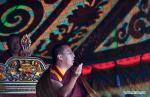 Aug.12, 2019 -- The 11th Panchen Lama Bainqen Erdini Qoigyijabu, also vice president of the Buddhist Association of China, worships on the bank of Nam Co Lake in southwest China`s Tibet Autonomous Region, Aug. 7, 2019. (Xinhua/Chogo)