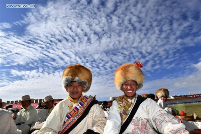 In pics: people wearing hats during horse racing festival in China’s Tibet