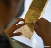 Sept.17, 2019 -- A staff member restores an ancient document at the ancient documents protection center of Tibet in Lhasa, southwest China`s Tibet Autonomous Region, Sept. 12, 2019. Since 2010, over 18,000 ancient documents in Tibet have been registered, with 291 ancient books being listed as national rare antique books. More than 3,000 pages of ancient documents from Paingar and Mangra monasteries have been restored. (Xinhua/Jigme Dorje)