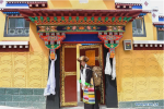 Sept.23, 2019 -- Villager Purbu Zhoima prepares to move into her new house in Lhozhag Town of Lhozhag County, Shannan City, southwest China`s Tibet Autonomous Region, Sept. 21, 2019. A total of 88 villagers from 28 households moved to their new two-story dwellings to improve housing conditions. (Xinhua/Jigme Dorje)