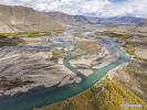 Oct.8,2019 -- Aerial photo taken on Oct. 7, 2019 shows a view of the Lhasa River valley in Lhasa, southwest China`s Tibet Autonomous Region. (Photo by Sun Fei/Xinhua)