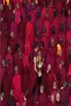 Oct.22, 2019 -- Tibetan monks attend an event celebrating the 600th anniversary of the founding of Sera Monastery in Lhasa, capital of southwest China`s Tibet Autonomous Region, Oct. 20, 2019.(Xinhua/Purbu Zhaxi)