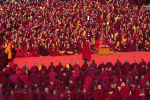 Oct.22, 2019 -- Tibetan monks attend an event celebrating the 600th anniversary of the founding of Sera Monastery in Lhasa, capital of southwest China`s Tibet Autonomous Region, Oct. 20, 2019. (Xinhua/Purbu Zhaxi)