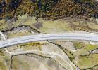 Nov.5, 2019 -- Aerial photo taken on Oct. 28, 2019 shows a road by the Nyang River in Nyingchi, southwest China`s Tibet Autonomous Region. (Xinhua/Purbu Zhaxi)