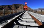 Dec.4,2019 -- Photo taken on Dec. 1, 2019 shows the construction site of a bridge crossing the Yarlung Zangbo River of Lhasa-Nyingchi railway in Sangri County of Shannan, southwest China`s Tibet Autonomous Region. (Xinhua/Chogo)